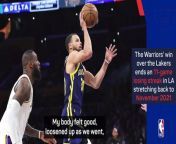 Steph Curry starred for the Golden State Warriors on his return from injury to defeat LeBron James&#39; LA Lakers