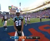 Carolina Panthers running back Jonathan Stewart leaps for the 1-yard touchdown