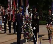 President Barack Obama has laid a wreath at the Tomb of the Unknowns to honor members of the military who died serving their country.