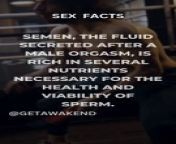 Semen is secreted after male orgasm&#124; Necessary for health and viability of sperm #shorts #quotes #motivational #facts #succsed #succsesstory #fyp #reels #viralshorts #quotesaboutlife #quotestagram #quotesdaily #factshorts #fact #factvideo #facttechz #factsshorts #factsdaily #quote #quotesaboutlife #quotesoftheday #quotestagram #podcast #podcasts #podcasting #podcastclips #podcaster #podcastlife #podcastshow #podcasters #podcastshorts #reelsvideo #reelsindia #reelsviral #reelvideo #textvideostatus#textvideo #shortfeed #shortsfeeds&#60;br/&#62;Getawakend is a online resource created to provide its users motivation and a feeling of direction.The channel encourages viewers to think positively and reach their full potential by providing a wide variety of multimedia content, such as quotes, motivational speech, podcasts, and videos. Motivational speeches by well-known speakers, including life coaches, business owners, athletes, and thought leaders, are frequently featured in the channel&#39;s video material. These talks have been carefully chosen to address typical problems and roadblocks to success. We provide doable solutions and useful tactics for getting beyond difficulties and accomplishing both personal and professional objectives. The channel features interviews and real-life success stories of people who have overcome hardships or achieved amazing achievements. Viewers are encouraged to believe in themselves and their capacity to overcome any obstacle by these moving tales, which offer as potent illustrations of resiliency, tenacity, and the transforming force of determination. A major component of the channel&#39;s content is its collection of selfimprovement techniques and advice, which covers subjects including goal-setting, time management, productivity tricks, and mental adjustments. &#92;