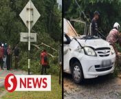 A 48-year-old man was killed after the car he was driving was crushed by a falling tree on Jalan Senawang Paroi, Taman Rashidah Utama, Negri Sembilan during a thunderstorm at around 4 pm on Thursday (April 4). &#60;br/&#62;&#60;br/&#62;Read more at https://shorturl.at/avw39&#60;br/&#62;&#60;br/&#62;WATCH MORE: https://thestartv.com/c/news&#60;br/&#62;SUBSCRIBE: https://cutt.ly/TheStar&#60;br/&#62;LIKE: https://fb.com/TheStarOnline&#60;br/&#62;