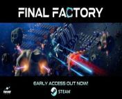 See gameplay, your objectives, and more from Final Factory, available now in Steam Early Access. Final Factory blends factory building, spaceship design, and a rich universe to explore. Build a mega factory and command a massive fleet against the hostile local aliens. Discover new technologies and unlock the secrets of an ancient civilization as you explore an infinite cosmos.
