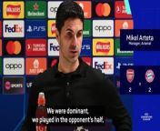 Mikel Arteta said Arsenal gave two goals, but was happy with the response after Bayern Munich took the lead