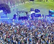 Drone footage captures jubilation from Pompey FC fans as they celebrate promotion to Championship on Southsea Common. &#60;br/&#62;&#60;br/&#62;&#60;br/&#62;Video: Marcin Jedrysiak - Drone footage