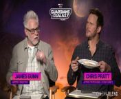 Interview with James Gunn and Chris Pratt from Guardians Of the Galaxy.