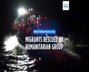 The Italian humanitarian group &#39;Emergency&#39; said on Saturday it rescued 87 people, including women and children, in the Mediterranean Sea.
