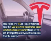Cramer says Tesla&#39;s China FSD deal gives a whole new revenue stream for Tesla, and can go a long way toward restoring the price momentum.&#60;br/&#62;&#60;br/&#62;Tesla&#39;s core EV fundamentals were on the wane amid slowing demand and eroding margins.