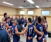 The Cats sing their team song after defeating Ulverstone by 45 points in round five of the NWFL on Saturday, May 11.