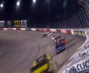 Kyle Busch gets loose racing for the lead against Corey Heim and wrecks into the wall off Turn 2 early at Darlington Raceway.