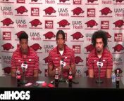 Quarterbacks Jacolby Criswell, Taylen Green and Malachi Singleton after Saturday&#39;s scrimmage on precision demanded by new offensive coordinator Bobby Petrino.